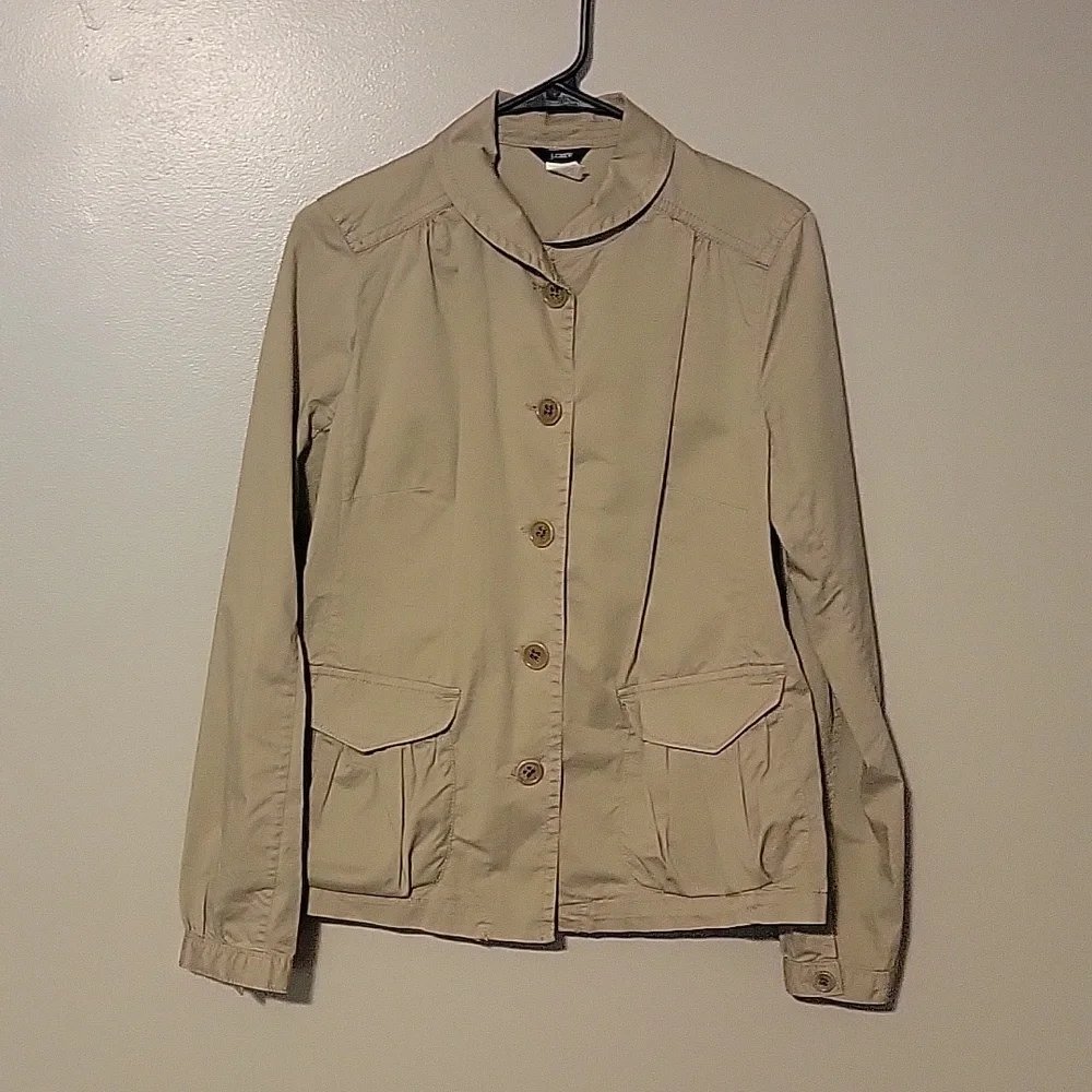 J. Crew Khaki Button Up Jacket Womens‎ 6